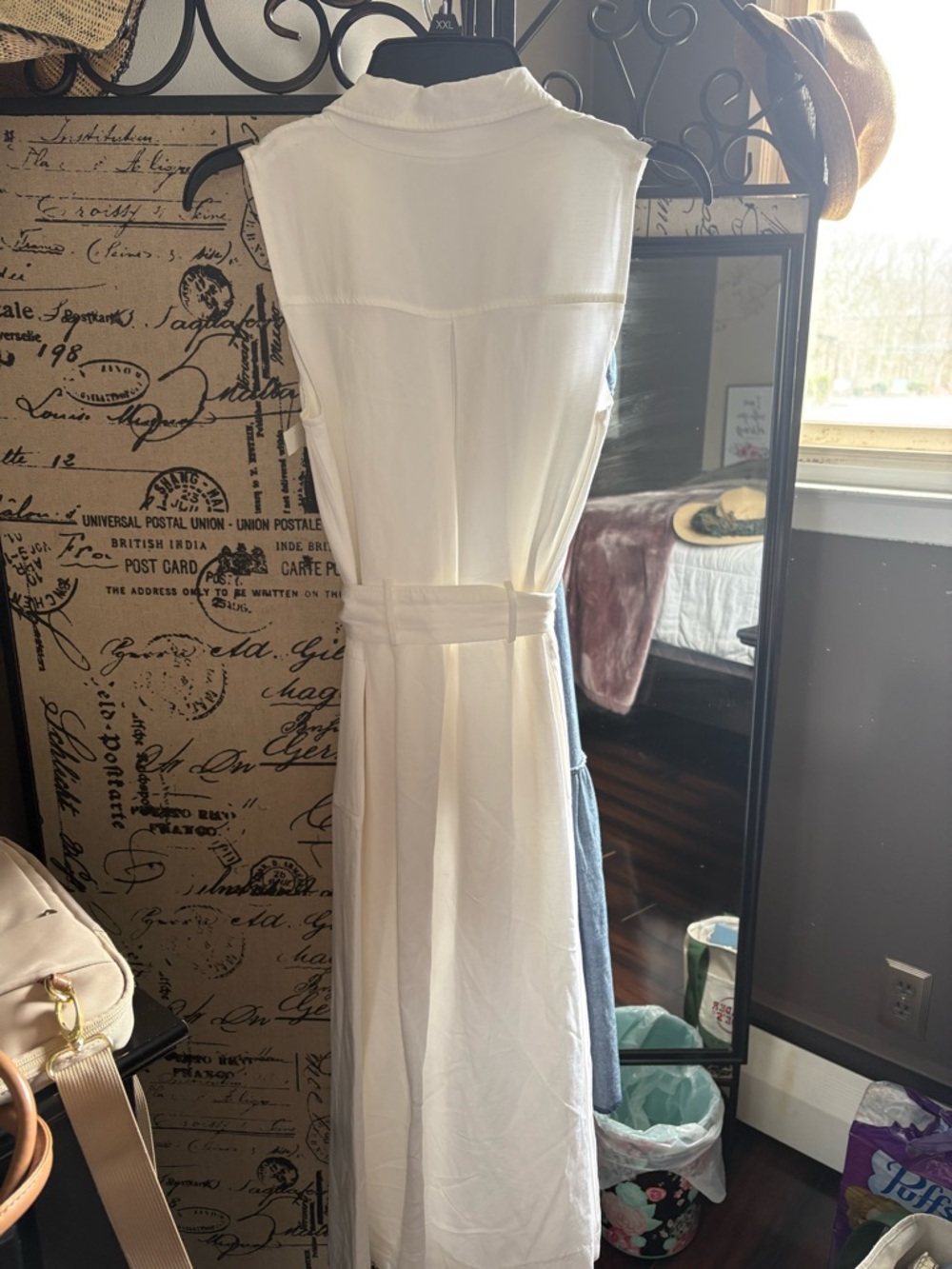 Reiss// Mariah//Linen Blend Dress// White// USA 4 - Picture 8 of 10